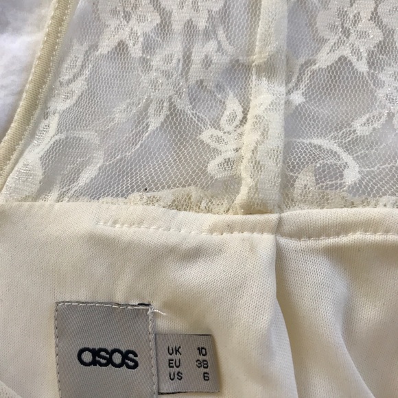 Cream Lace Dress with Deep V Back - Picture 6 of 6